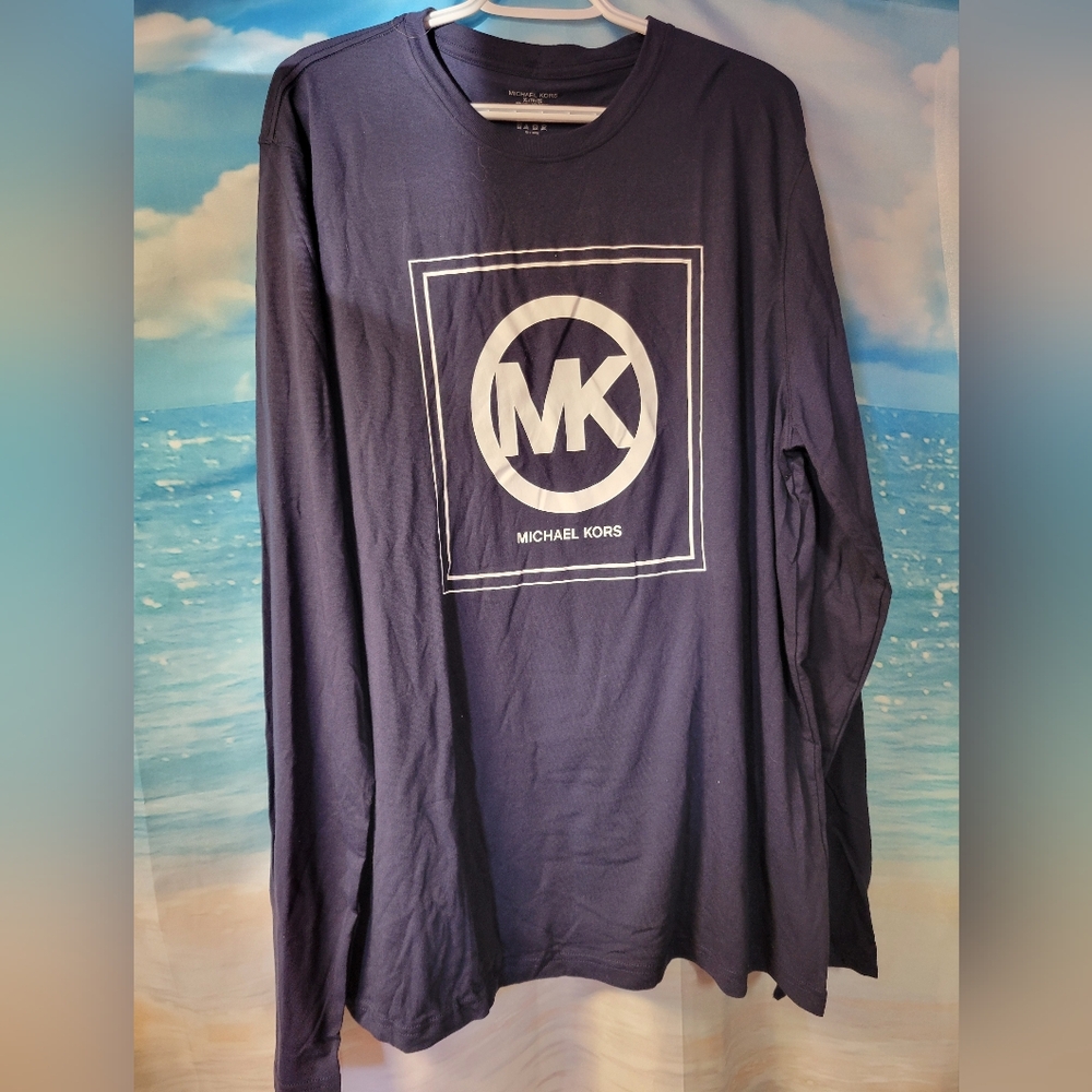 Michael Kors NWOT Navy Long Sleeve Shirt Mens Size XL